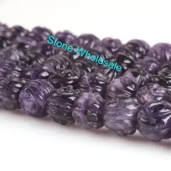 

Natural Round Rose Carved Sculptured 3D Amethyst Crystal Gemstone Loose Beads 6 8mm For Necklace DIY Jewelry Making