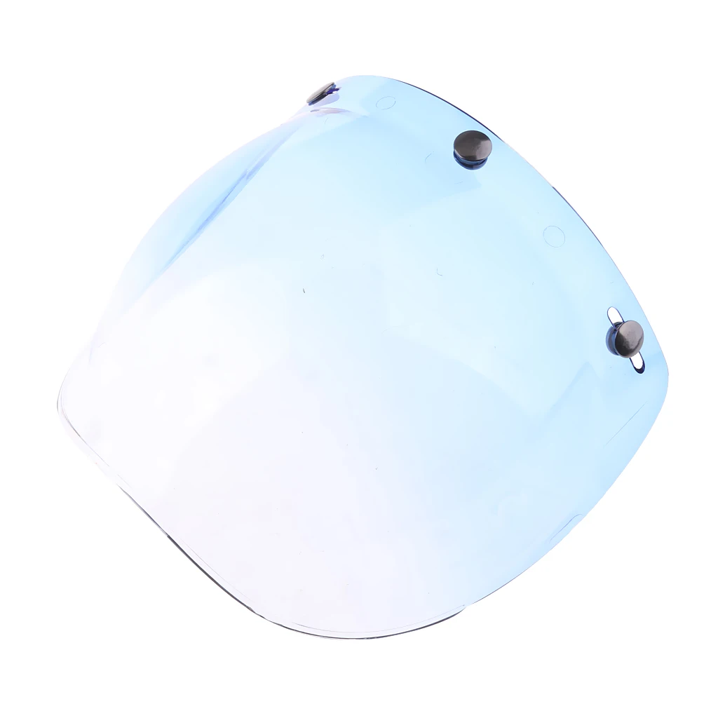 Universal 3 Snap Helmet Bubble Visor Flip Shield Replace for Harley Racing Helmets Accessories, Blue