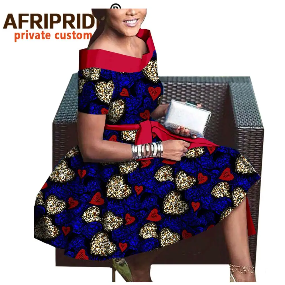 Осеннее платье для африканских женщин AFRIPRIDE индивидуальное плиссированное до