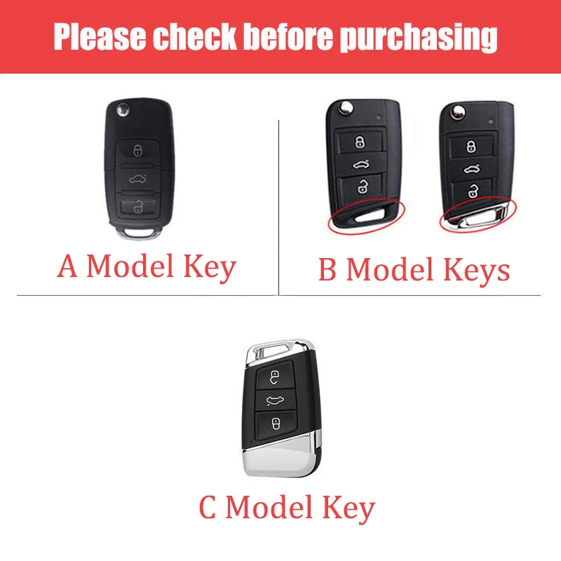 Car Key Case Car Key Full Cover Protection Shell for VW Volkswagen Cars