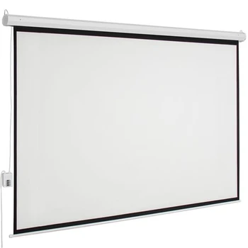 

100 Inch Motorized Projector Screen Viewing Area 4:3 With Remote Control Matte 80 x 60 Inch New White