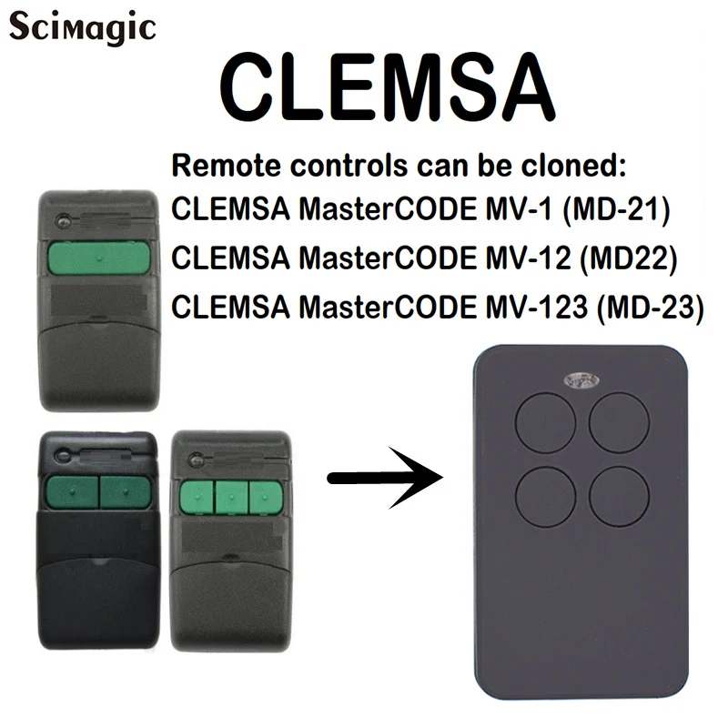 mando garaje MD-77 MANDO DE GARAJE COMPATIBLE CLEMSA MASTERCODE MV-1 MV-12 MV-123 MV1 MV12 control remoto 433mhz GARAJE MANDO transmisor mandos a distancia de puertas de garage