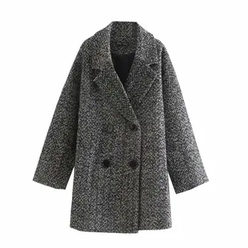 

Woah 2019 MSD90-1192 European and American fashion double breasted coat