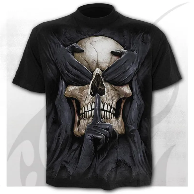 Skull T-Shirt Street-Clothing Punk Funny New-Design Summer 6XL 3d-Printing Hip-Hop Men