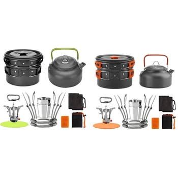 

Camping Cookware Kettle Set Gas Stove for Traveling Picnic,Suitable for 2-3 Persons
