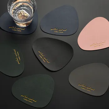 

5PCS Nordic Home Tableware Waterproof Leather Coaster Non-slip Placemat For Dining Table Insulation Pad onderzetters voor glazen