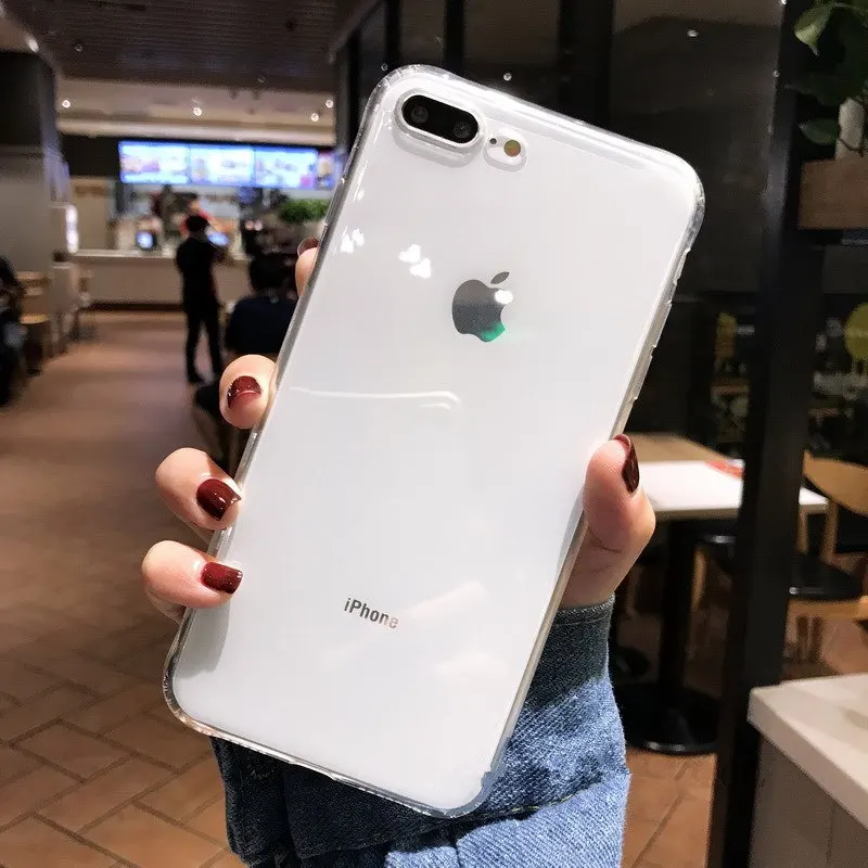 

Fashion Shockproof Bumper Glossy Transparent Silicone Phone Case For iPhone X XS XR XS Max 8 7 6 6S Plus protection Back Cover