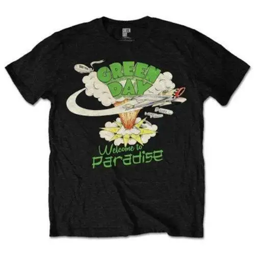 Official LICENSED-GREEN DAY-Welcome to Paradise T-Shirt Punk Pop Rock- show original title Cotton Man Tee | Мужская одежда