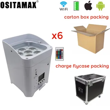 

Mini LED Par Light RGBWA UV WIFI | Remote LED Par Uplight 6x12w 6IN1 Wireless Battery Power Colorful Wash Effect for Wedding Bar