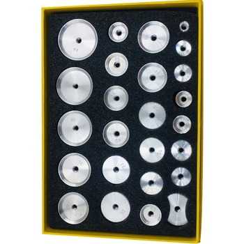 

25pcs Pliers Watch Repair Aluminum Durable Tool Practical Mould Threaded Back Closers Crystal Press Professional Case Dies Set