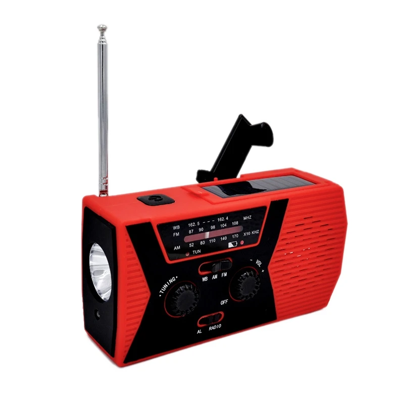 

Mini Solar Radio Solar Emergency Flashlight Portable Mp3 Music Player Red Abs