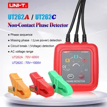 Бесконтактный 3 фазовый детектор UNI-T UT262A UT262C; живой провод обнаружения; фаза identipcation; не хватает-фаза решение измеритель напряжения переменного тока