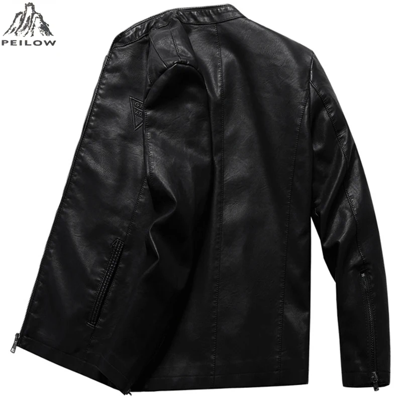 Мужские мотоциклетные Кожаные Куртки из искусственной кожи размера плюс M~ 7XL 8XL, Мужская Осенняя кожаная одежда, мужские повседневные пальто
