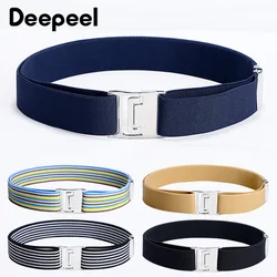 Deepeel 1pc 30-135cm Unisex Elastic Band Cummerbunds Adjustable Belt Metal Buckle Casual Waistband Wild Sports Accessory CB037