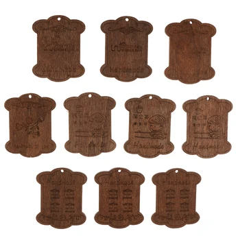 

10pcs Carving Wooden Floss Bobbins Embroidery Thread Holder Sewing Accessories