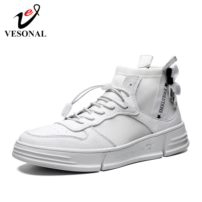 VESONAL/брендовая качественная обувь из искусственной кожи с высоким берцем; повседневная мужская обувь; Осенняя модная обувь для скейтборда для взрослых; мужская обувь