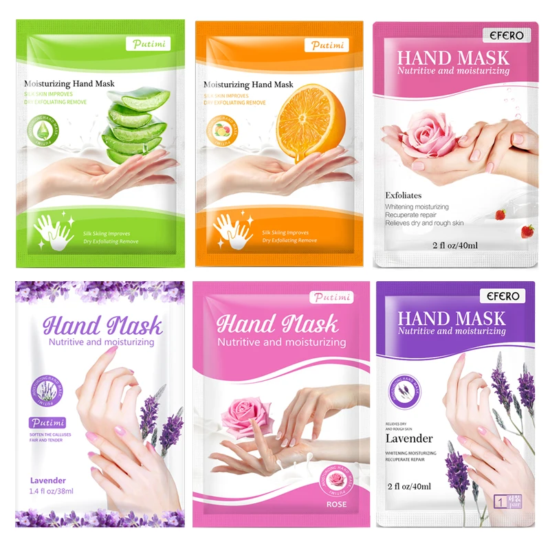 

6Pairs Hand Mask Moisturizing Gloves Whitening Hand Spa Skin Care Anti-Wrinkle Lavender Plant Extract Peeling Hand Mask Gloves