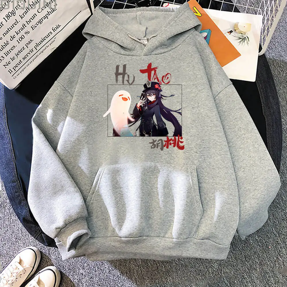 hoodie fashion Hu Tao Print Anime Hoodie Men Women Streetwear Genshin Impact Pullovers Sweatshirt Unisex Top Clothes Autumn Harajuku Oversize cat hoodie Hoodies & Sweatshirts