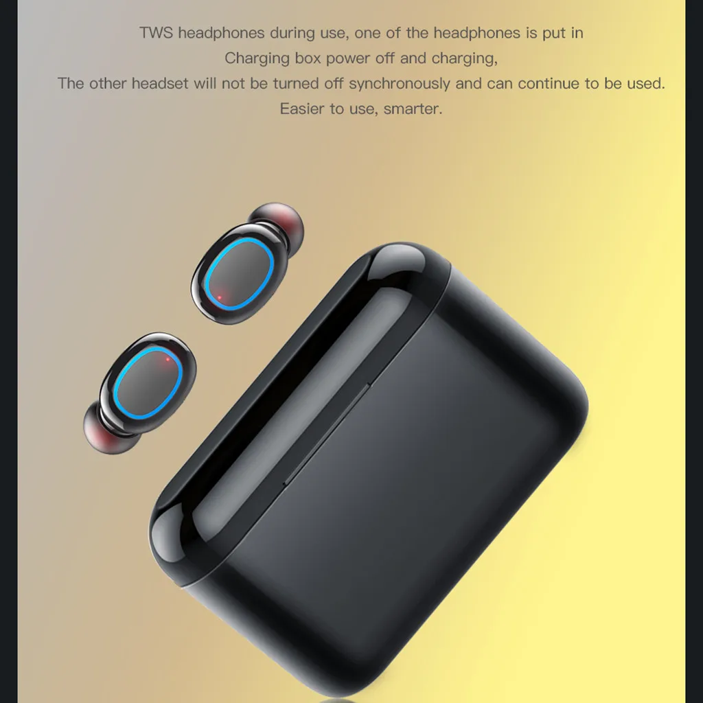Binmer TWS Bluetooth наушники стерео наушники-капельки HiFi bluetooth-гарнитура с зарядкой Pod беспроводные гарнитуры для всех смартфонов# G1