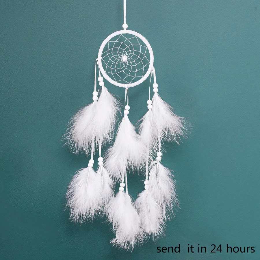 

iWind Chimes Handmade Indian Dream Catcher Net With Feathers 55 cm Wall Hanging Dreamcatcher Craft Gift Home Decoration