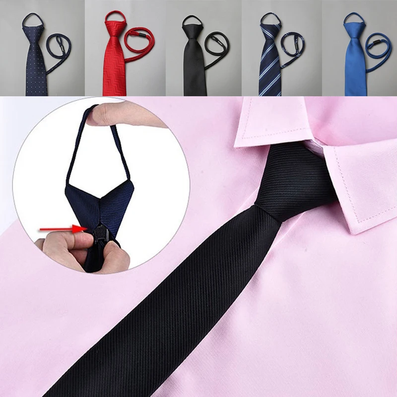 Модный галстук для мужчин и женщин 7 см, тонкий узкий ленивый галстук, легко тянет веревку, галстук в Корейском стиле, для свадебной вечеринки, Aniversary Blue