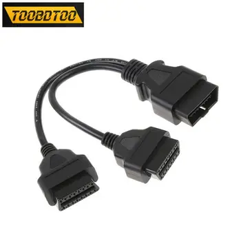 

Best Quality 30CM Splitter Male to Dual Female 16Pin Cable Connector Adapter 1-2 OBD Diagnostic Tools With a 16 pin socket