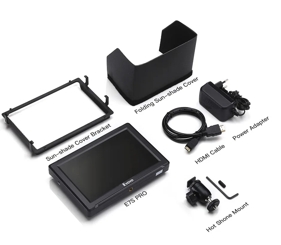 without battery Eyoyo E7S PRO 7 дюймов для однообъективной цифровой зеркальной фотокамеры на поле камеры монитор ips Full HD 1920x1200 3g SDI 4K HDMI маленькая тонкая ips камера видеомонитор 4K - Color: without battery