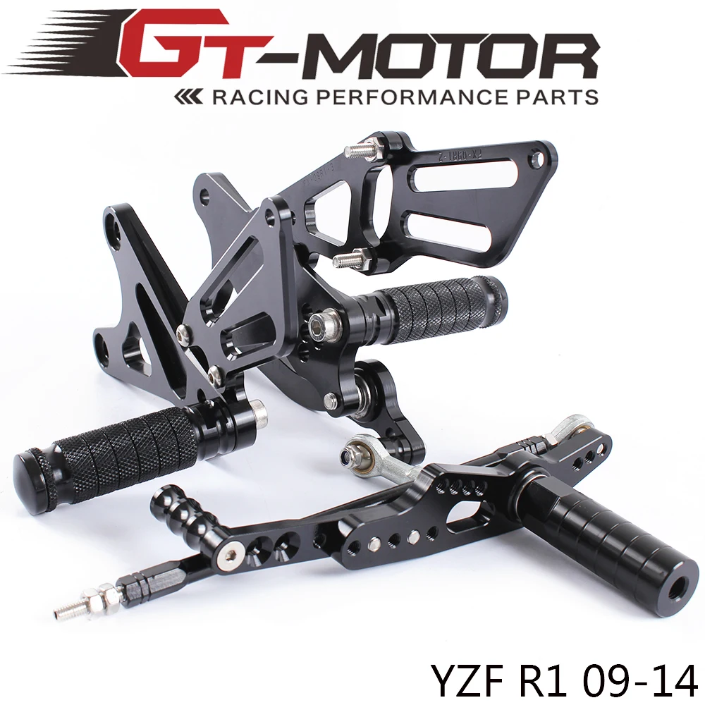 GT Motor - Full CNC Aluminum Motorcycle Adjustable Rearsets Rear Sets Foot Pegs For YAMAHA YZF-R1 2009-2014