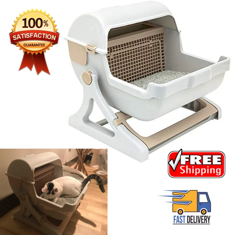 Pet Semi-Automatic Quick Cleaning Cat Litter Box Luxury Cat Toiletraining Kit Sandbox Bedding Bedpans Pet Mascotas Kitten Pet Semi-Automatic Quick Cleaning Cat Litter Box Luxury Cat Toiletraining Kit Sandbox Bedding Bedpans Pet Mascotas Kitten