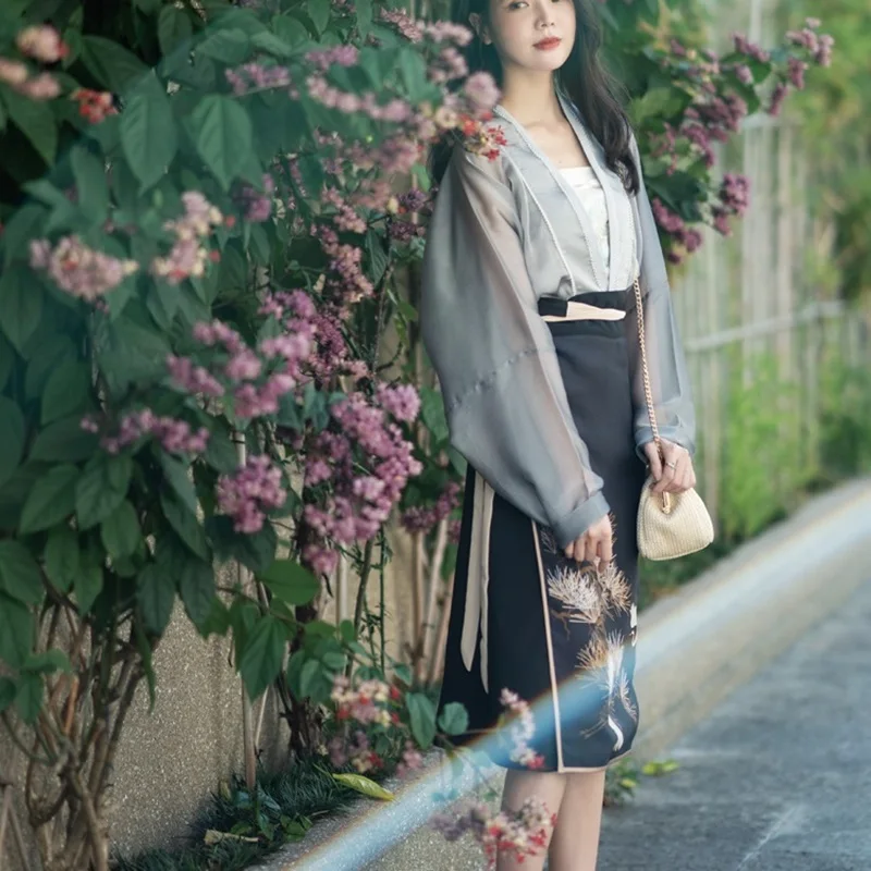 ο ߱ ü Ƿ Hanfu  Streetwear 巹 μ  μ  ǻ м  ĿƮ Ʈ 12502