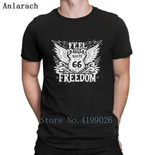 Feel The Freedom футболка с рисунком размера плюс 5xl, весенний Забавный Повседневный официальный костюм, хлопковая Футболка Route 66