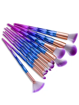 

Fancy Color Taper Angular Makeup Brushes Set / 12Pcs