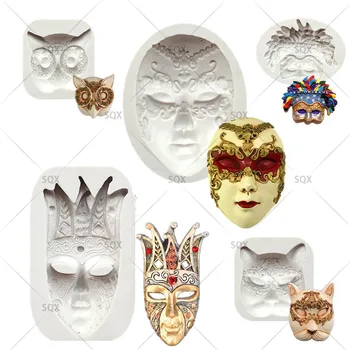 

Mask Silicone Mold Fondant Molds Cake Decorating Tools Mask Gumpaste Mould Polymer Clay Resin Molds15233-289
