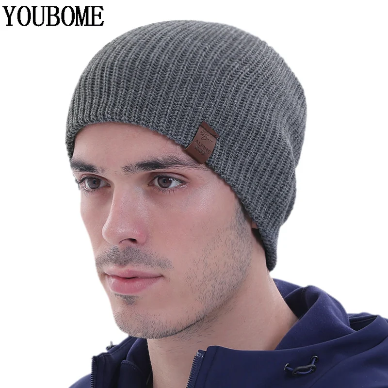 Бренд Skullies Beanies, мужские зимние шапки для мужчин, вязаная шапка, женская шапка Gorro, одноцветная, Beany, Теплая мужская зимняя шапка, Мужская Шапка-бини