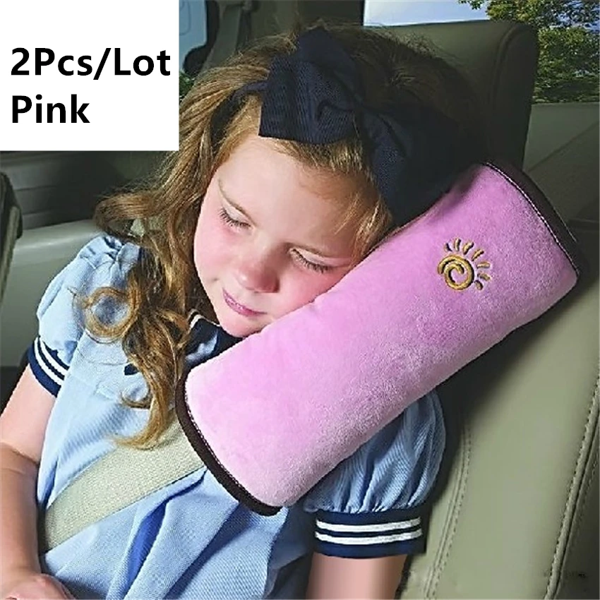 pink 2 шт./лот, новая детская подушка, автомобильный ремень безопасности, наплечная накладка, Защитные чехлы для детей, подушка, поддержка подушек - Цвет: pink