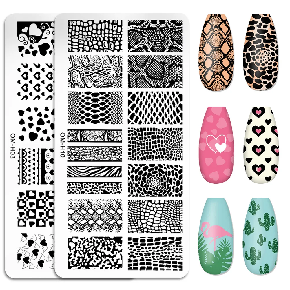 Nail Stickers Art Stamping Template Butterfly Leaves Floral Heart Stamp Plate Stencil Reusable Metal Manicure Nail Accessories