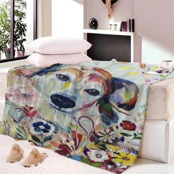 

Dropship Cat Dog Series 3D Printed Double Thicken Cotton Plush Blankets Sofas Covered Blankets Siesta Blankets Square Blanket