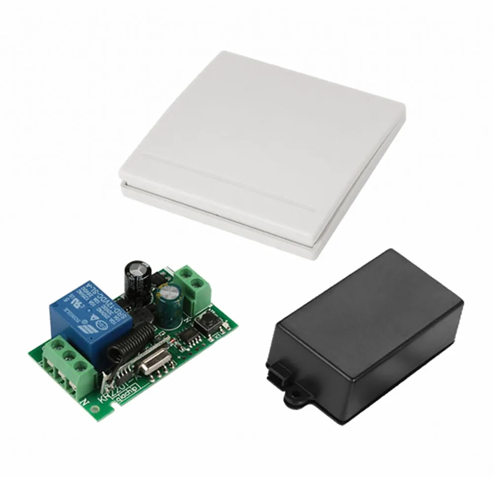 

Transmitter Light Control Set Bedroom Hall Home Wall Panel 433MHZ 1 Channel Intelligent Fireproof Wireless Switch 220V Receiver