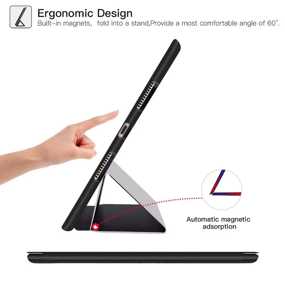 Чехол для iPad Air 10,"(3rd Gen) /iPad Pro 10,5" с держателем карандаша, Ультратонкий Мягкий чехол-подставка из ТПУ