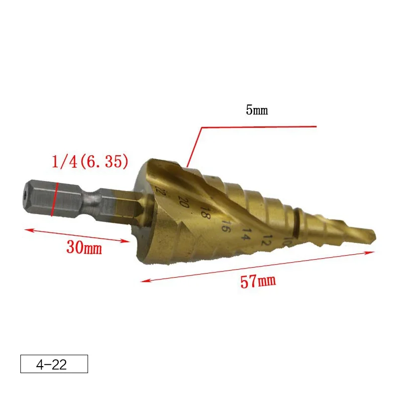 1/3pcs HSS Steel Titanium Step Drill Bit 3-12mm 4-12mm 4-20mm Drill Cone Cutt Tools Metal Drills Bit Set for Woodworking Wood