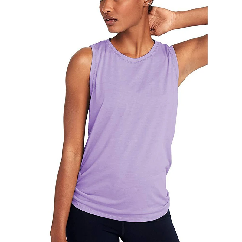 Женская гимнастическая майка без рукавов для йоги сетчатая одежда для фитнеса спортивная женская футболка для тренировок Спортивная одежда для бега рубашки для йоги - Цвет: Light purple1