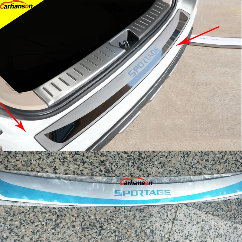 

For Kia Sportage 2014 2016 Car Sticker Sedan Styling After Guard Rear Bumper Trunk Guard Door Sill Plate Auto Accessories