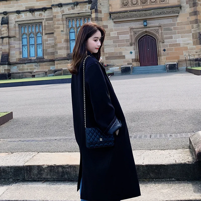 

Photo Shoot 2019 Autumn New Style Korean-style Loose-Fit Black And White with Pattern Mid-length Casual Versatile Suit Jacket Wo