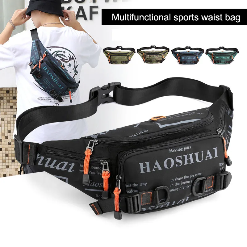 

Fashion Outdoor Men's Waterproof Nylon Cloth Large Capacity Sports Running Mountaineering Cycling Bag
