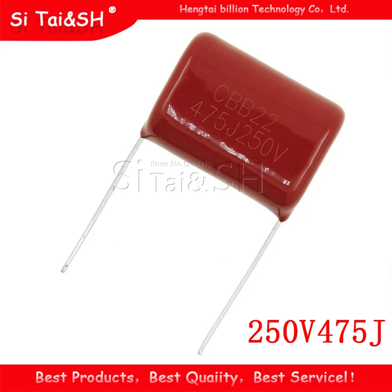 10 шт. 250V475J Шаг 25 мм 250В 4 7 мкФ 475 4700пф CBB полипропиленовый пленочный конденсатор |