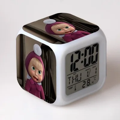 see chart Медведи детский будильник игрушки wekker Цифровой Будильник мультфильм Пробуждение свет reveil настольные часы Led reloj despertador - Цвет: see chart