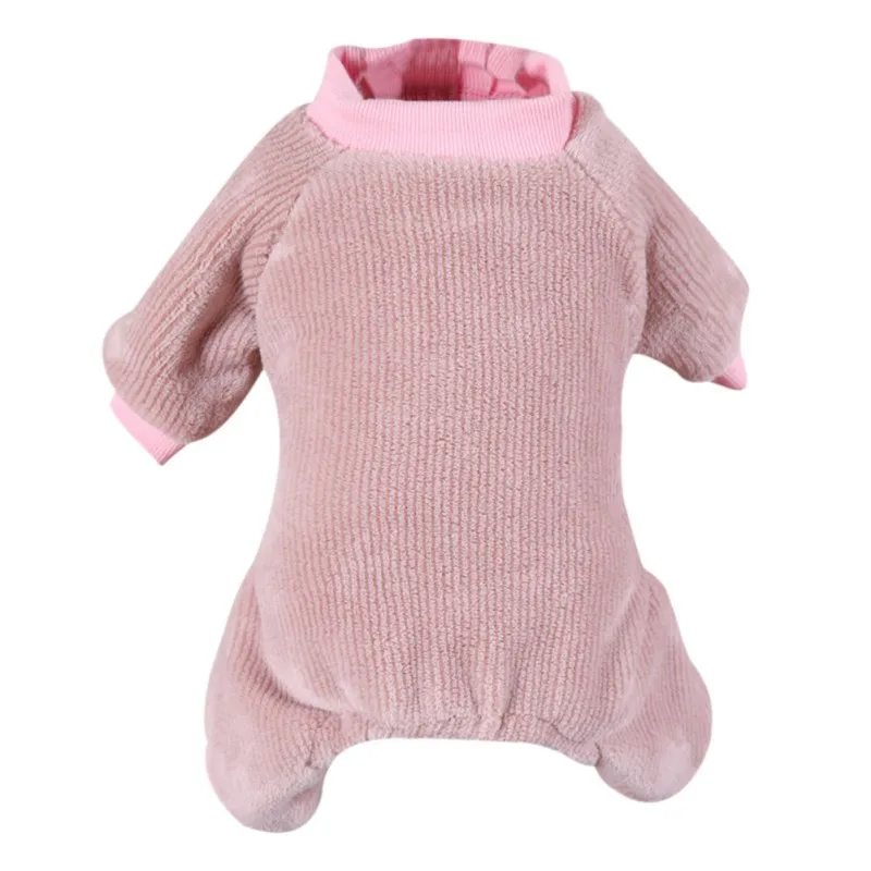 

Pet Casual Home Wear Clothes 4-legged Solid Color Pajamas Warm Clothes Dog Flannel Jumpsuit Pet Dogs Clothing