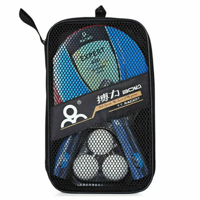 

Table Tennis Racket Training Short Long Handle Student Ping Pong Paddle 2 Ping Pong Paddles With 3 PingPong Balls Storage Bag