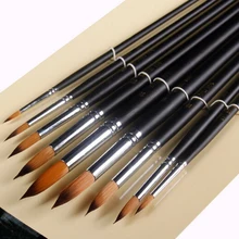9 шт. нейлоновые акварельные кисти с длинной ручкой гуашь акриловая кисть для рисования ручка pincel para pintura художественные принадлежности высокого качества