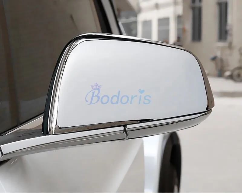 

Door Side Wing Mirror Cover Rear View Overlay Frame Panel Chrome Car Styling For Tesla Model X 2016 2017 2018 Accessories